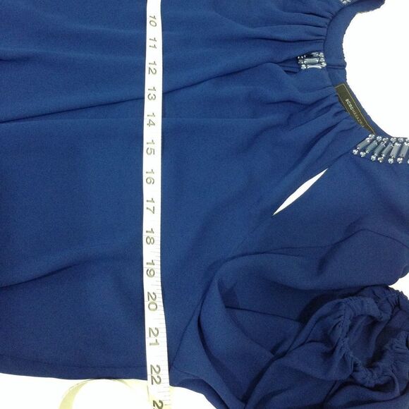 BCBGMAXAZRIA Kaelyn Satin Jewel Neckline Blouse New Size Large - Picture 3 of 6